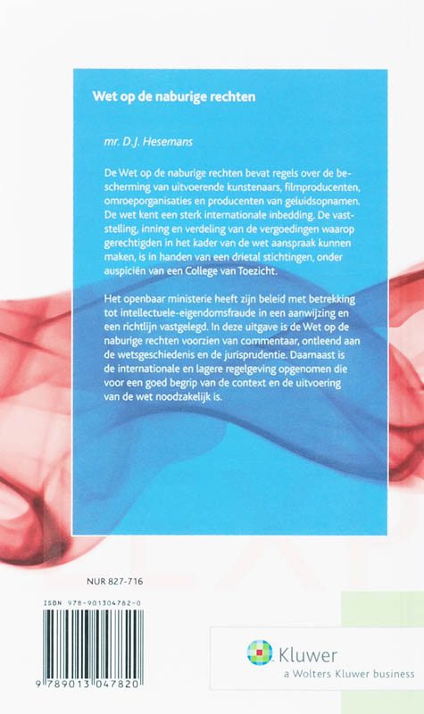 Achterkant van Wet op de naburige rechten