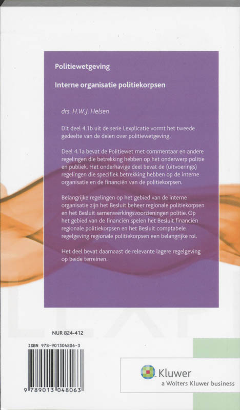 Achterkant van 1b Interne organisatie politiekorpsen