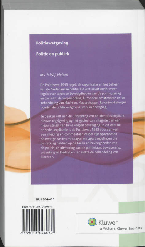 Achterkant van 1a Politie en Publiek