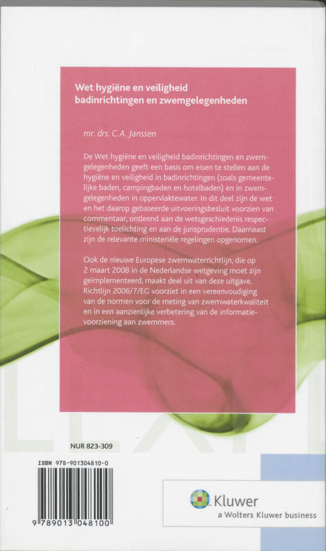 Achterkant van Wet hygiëne en veiligheid badinrichtingen en zwemgelegenheden