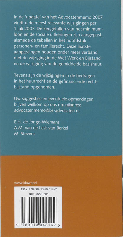 Achterkant van Update 2007