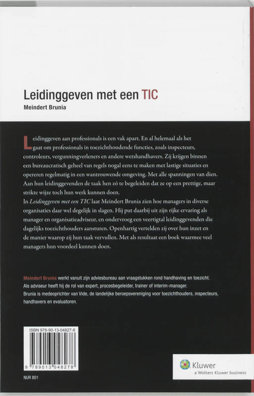 Achterkant van Leidinggeven met een TIC