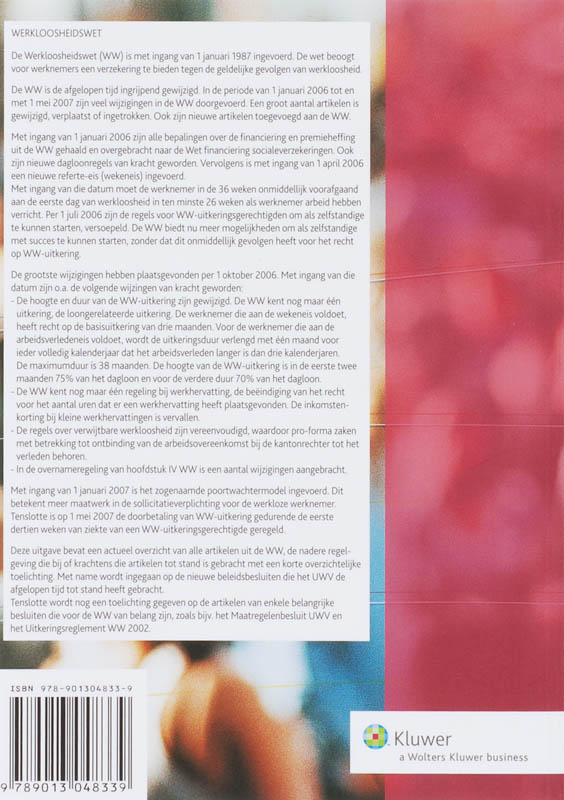 Achterkant van Werkeloosheidswet
