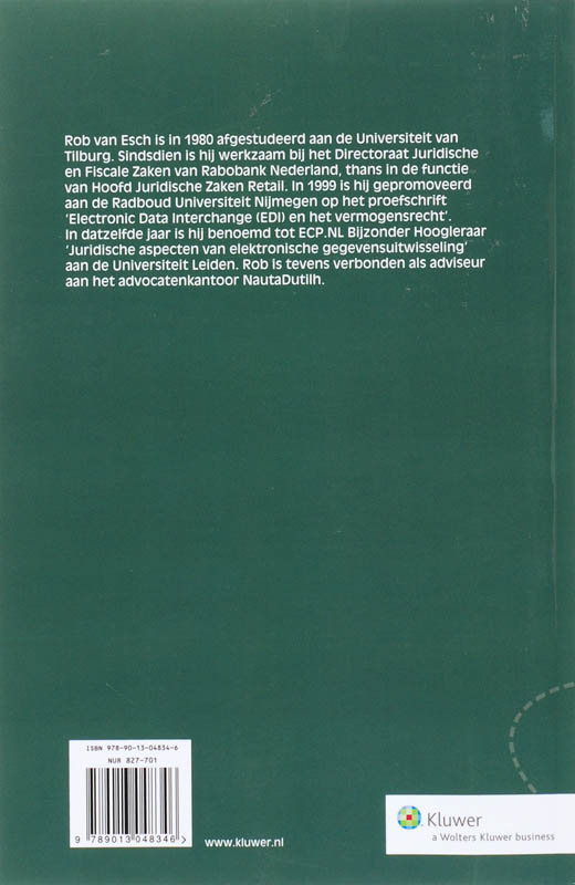 Achterkant van Juridische aspecten van elektronische handel