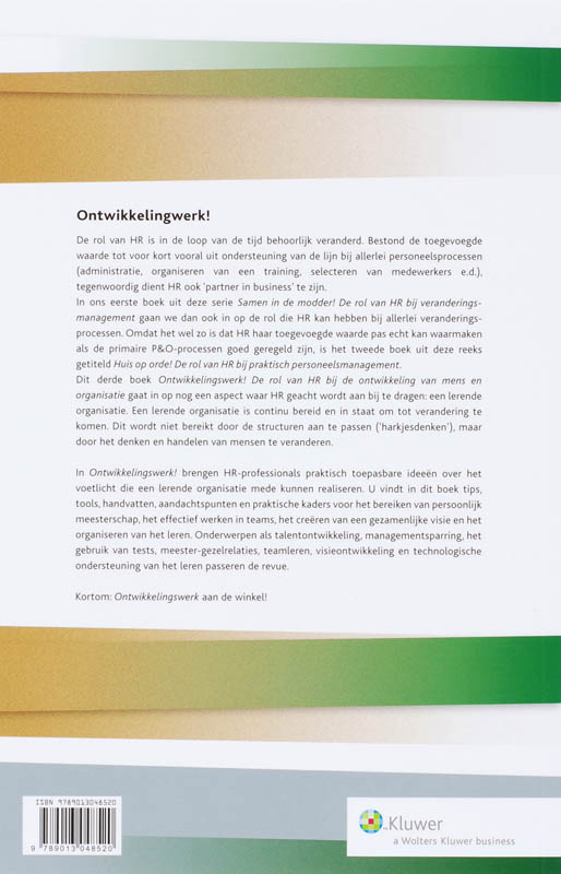 Achterkant van Ontwikkelingswerk!