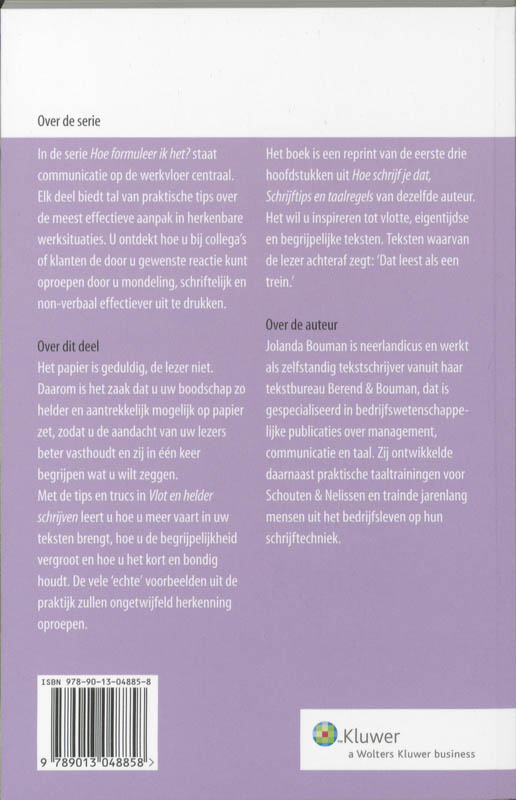 Achterkant van Vlot en helder schrijven