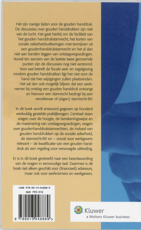 Achterkant van De Gouden Handdruk in 100 vragen