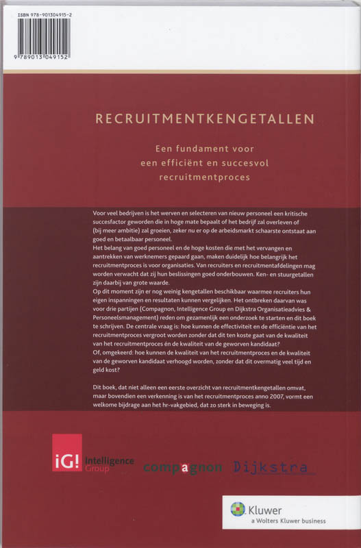 Achterkant van Recruitment kengetallen