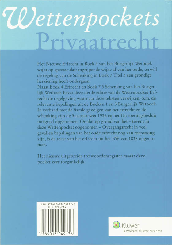 Achterkant van Erfrecht en Schenking