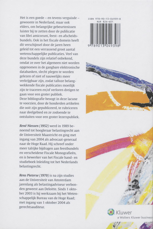 Achterkant van Fiscale publicaties in 111 bundels