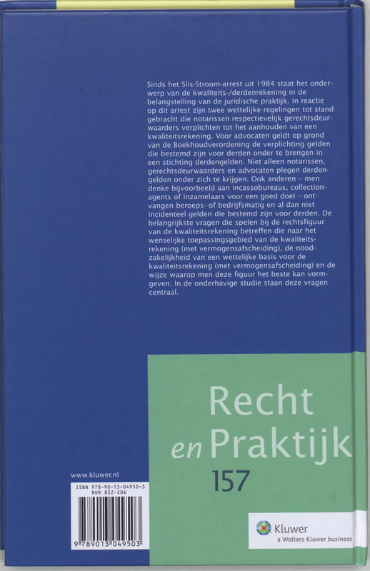 Achterkant van De kwaliteitsrekening