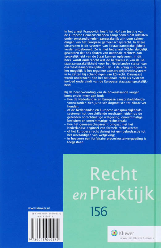 Achterkant van Staatsaanspraakelijkheid wegens schending van Europees gemeenschapsrecht