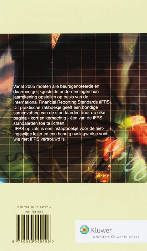 Achterkant van IFRS op zak