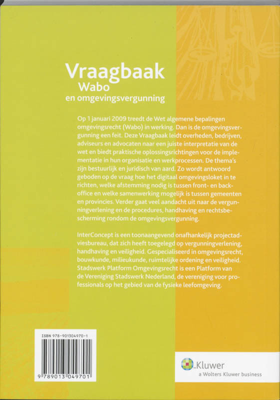 Achterkant van Vraagbaak Wabo en omgevingsvergunning