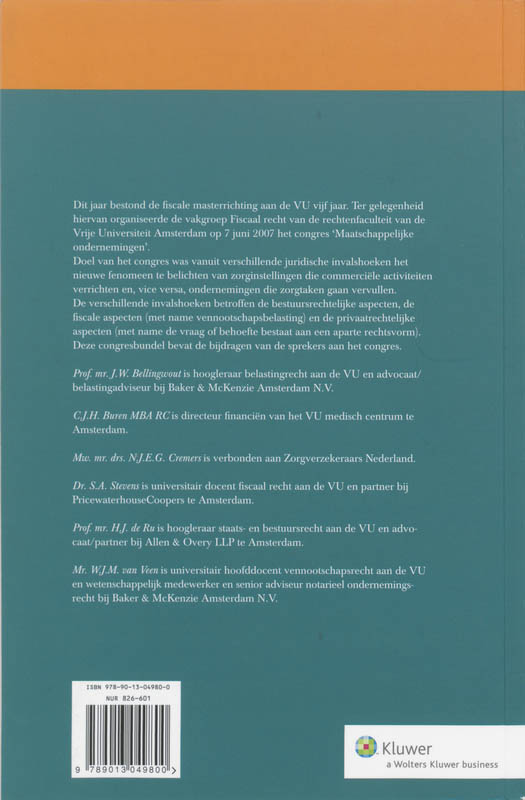 Achterkant van Maatschappelijke ondernemingen