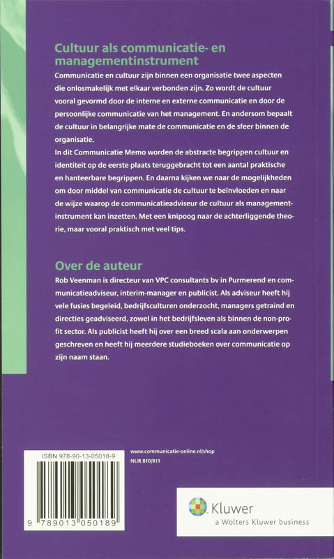 Achterkant van Cultuur als communicatieinstrument