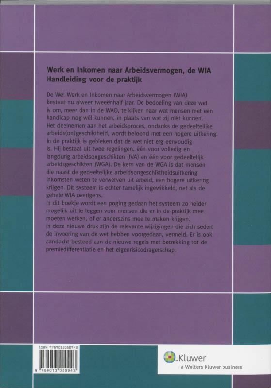 Achterkant van Werk en Inkomen naar Arbeidsvermogen, de WIA