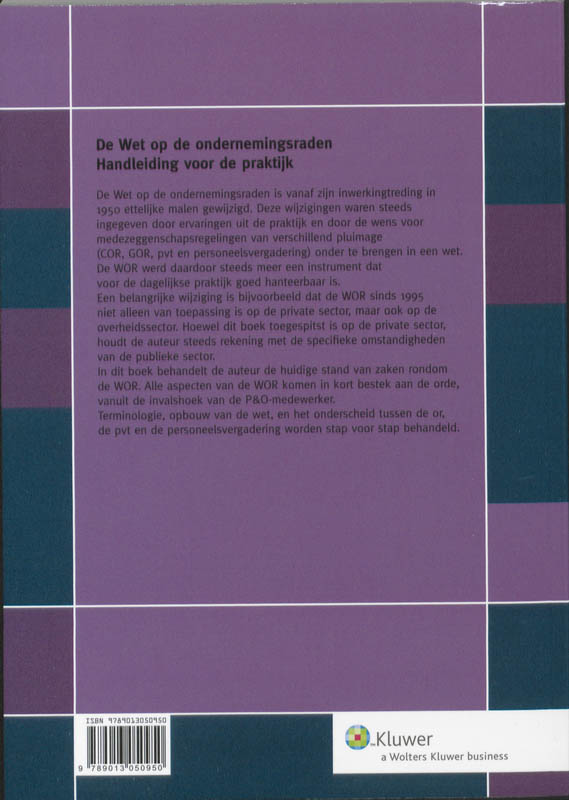 Achterkant van De Wet op de ondernemingsraden