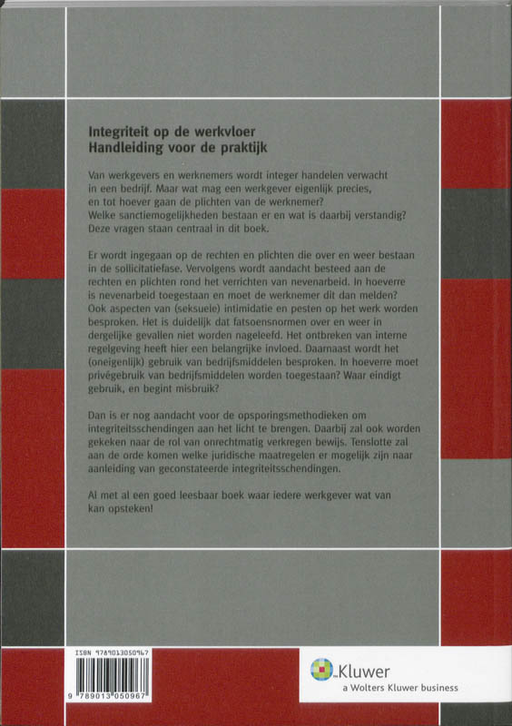 Achterkant van Integriteit op de werkvloer