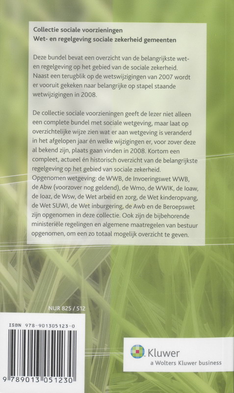 Achterkant van Collectie Sociale Voorzieningen