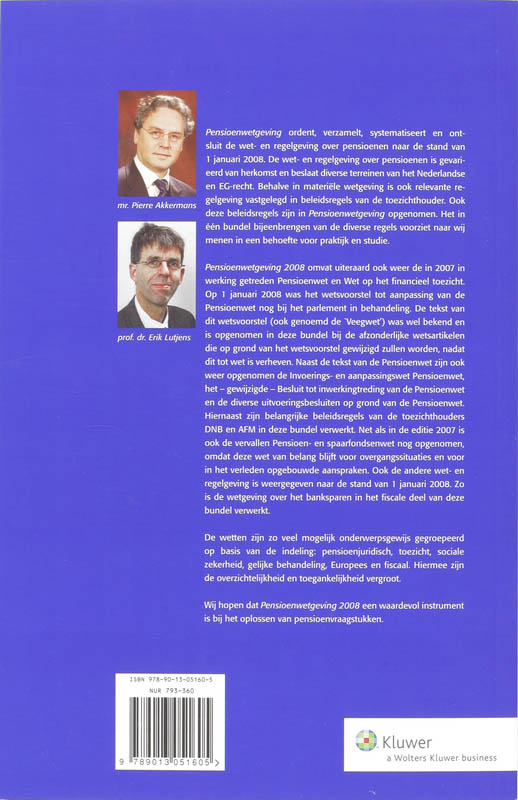 Achterkant van Pensioenwetgeving