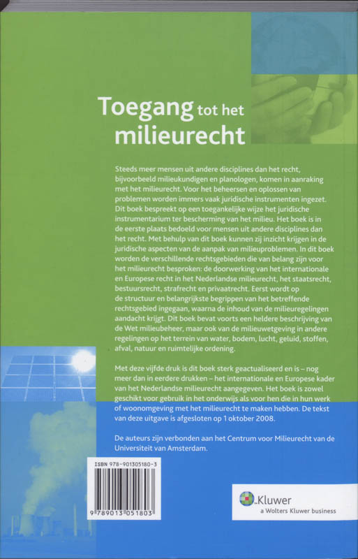 Achterkant van Toegang tot het Milieurecht