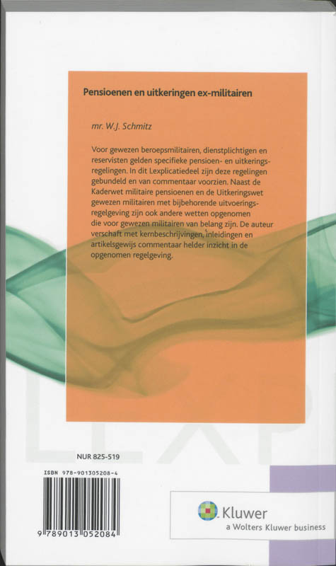 Achterkant van Pensioenen en uitkeringen ex-militairen