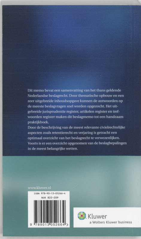 Achterkant van Memo beslagrecht 2008