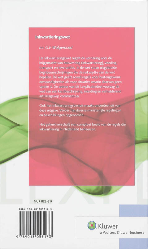 Achterkant van Inkwartieringswet