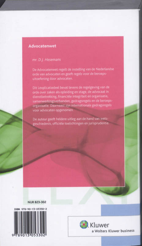 Achterkant van Advocatenwet