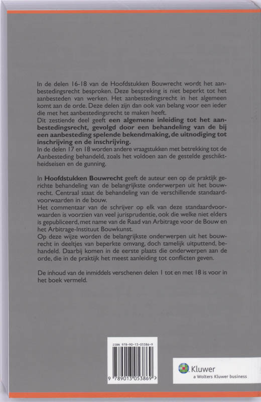Achterkant van 16 Aanbestedingsrecht volgens UAR en UAR-EG; Algemene Inleiding; Bekendmaking, Uitnodiging tot Inschrijving