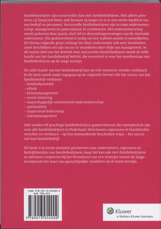 Achterkant van De stille kracht van het familiebedrijf