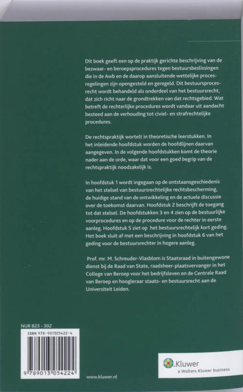 Achterkant van Rechtsbescherming en bestuurlijke voorprocedure