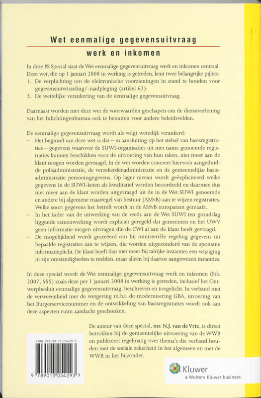 Achterkant van Wet eenmalige gegevensuitvraag werk en inkomen