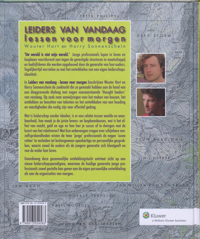 Achterkant van Leiders van vandaag - lessen voor morgen
