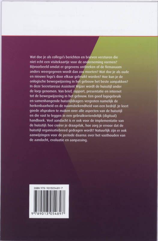 Achterkant van Ontwikkel een handboek voor je huisstijl