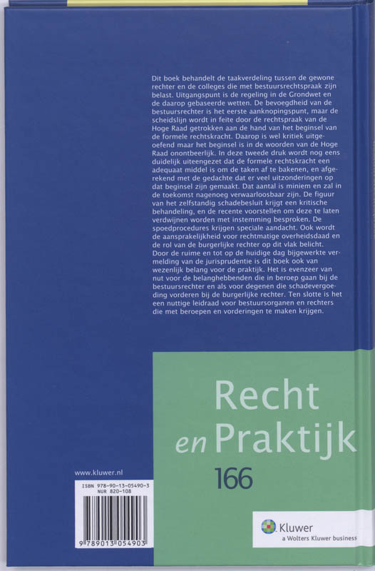 Achterkant van De gewone rechter en de bestuursrechtspraak