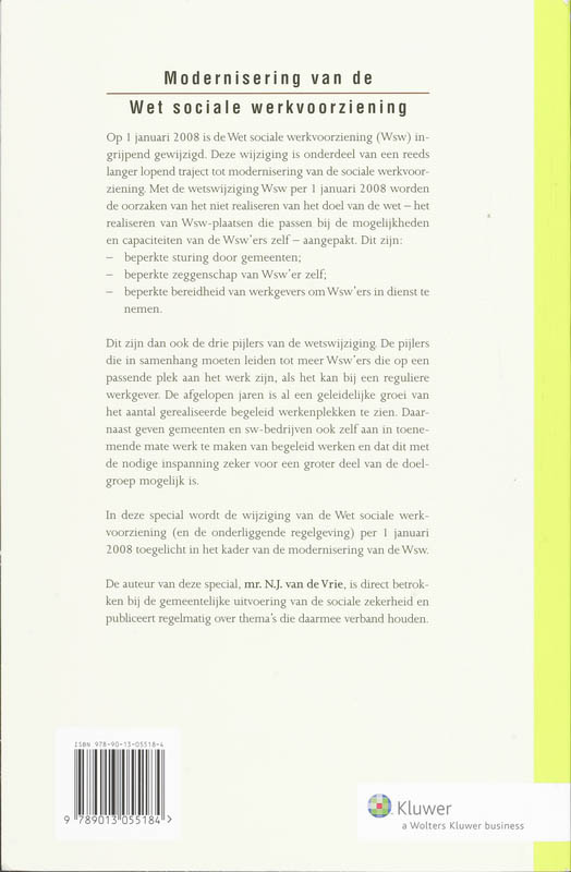 Achterkant van PS Special Modernisering van de WSW