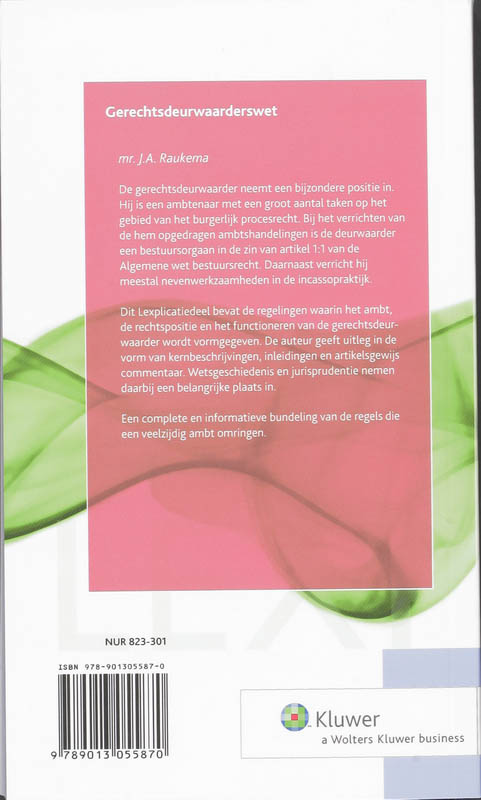 Achterkant van Gerechtsdeurwaarderswet