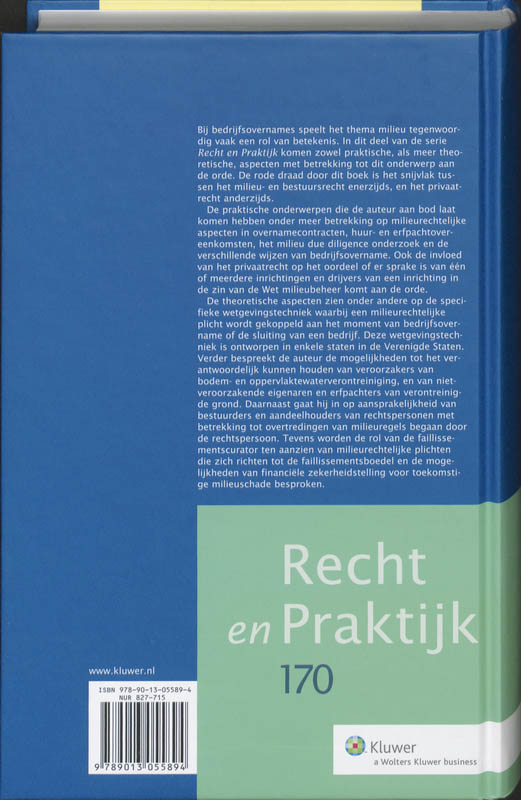 Achterkant van Bedrijfsovernames en milieurecht