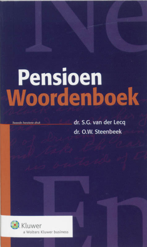 Achterkant van Pensioenwoordenboek / Pension Dictionary