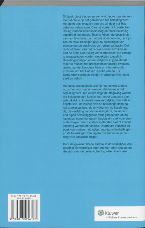 Achterkant van Belastingrecht in Hoofdlijnen