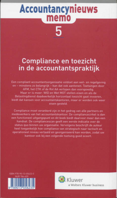 Achterkant van Compliance en toezicht in de accountantspraktijk