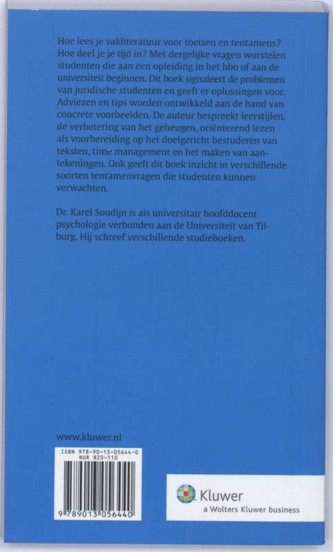 Achterkant van Studiemethoden voor juridische studenten