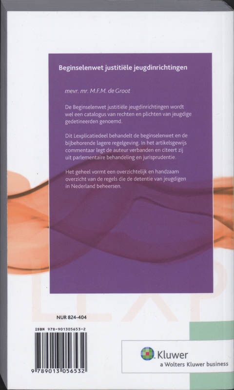 Achterkant van Beginselenwet justitiele jeugdinrichtingen