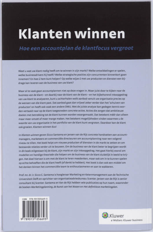 Achterkant van Klanten Winnen
