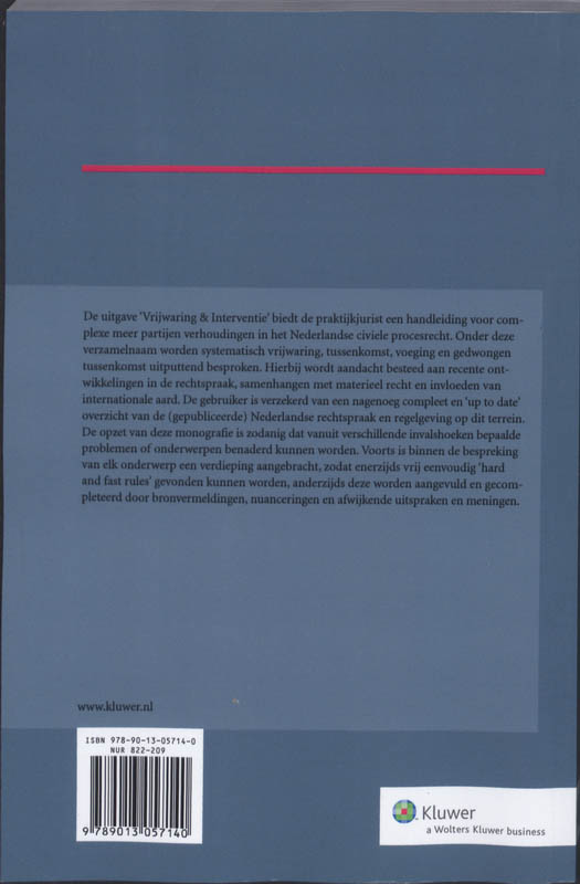 Achterkant van Vrijwaring & interventie