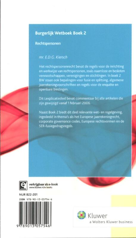 Achterkant van Burgerlijk Wetboek. Boek 2/Deel II