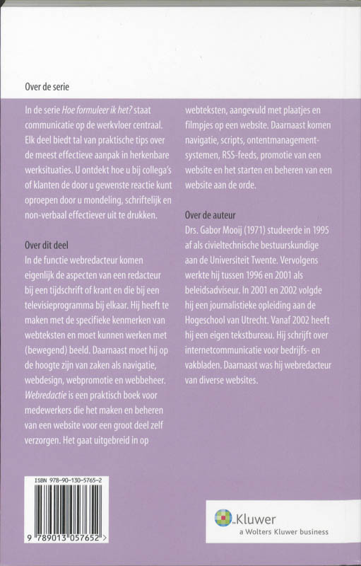 Achterkant van Webredactie