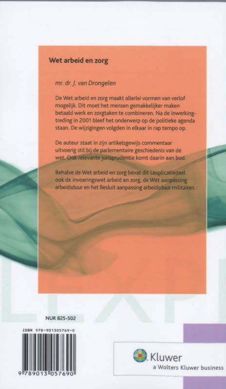 Achterkant van Wet arbeid en zorg